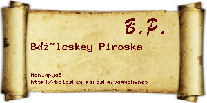 Bölcskey Piroska névjegykártya