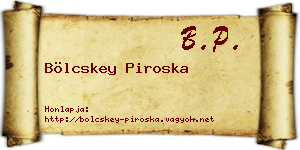 Bölcskey Piroska névjegykártya