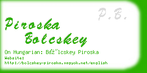 piroska bolcskey business card